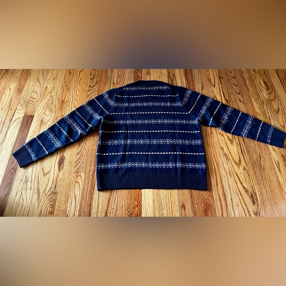 Brooks Brothers 100% Wool Sweater Navy Fair Isle - Large - Picture 9 of 9